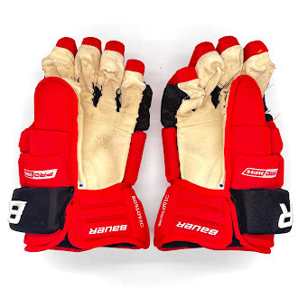 Bauer Pro Series - Gant NHL Pro Stock d'occasion - Jack Roslovic (rouge/noir)